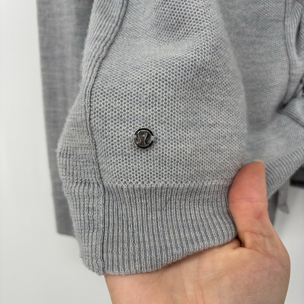 Lululemon‎ Tied To You Sweater Size 4 Heathered Gray Wool Long Sleeve *Read* - Picture 4 of 8
